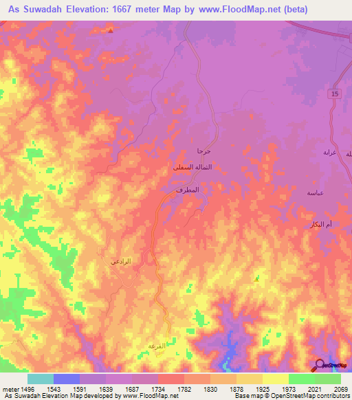 As Suwadah,Saudi Arabia Elevation Map