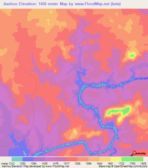 Aanhou,South Africa Elevation Map