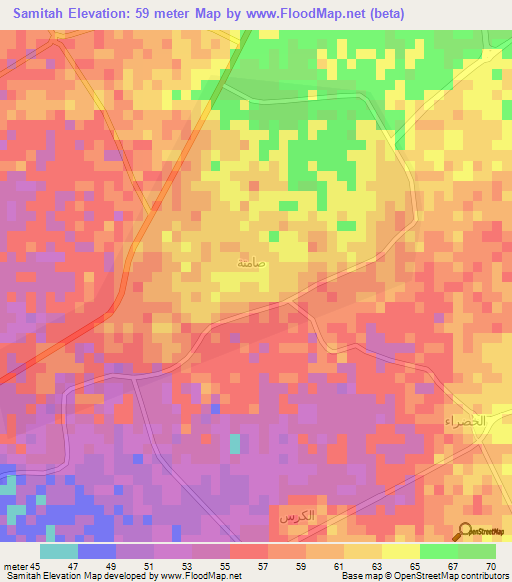 Samitah,Saudi Arabia Elevation Map