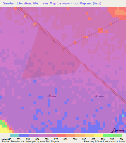 Samhan,Saudi Arabia Elevation Map