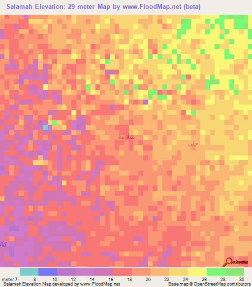 Salamah,Saudi Arabia Elevation Map