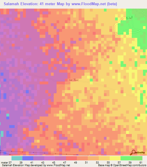 Salamah,Saudi Arabia Elevation Map