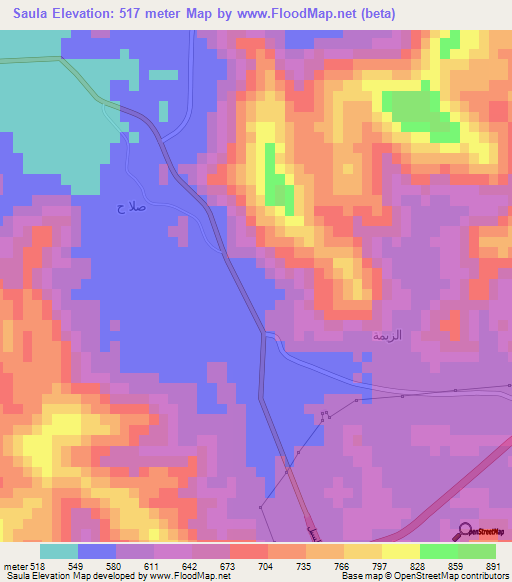 Saula,Saudi Arabia Elevation Map