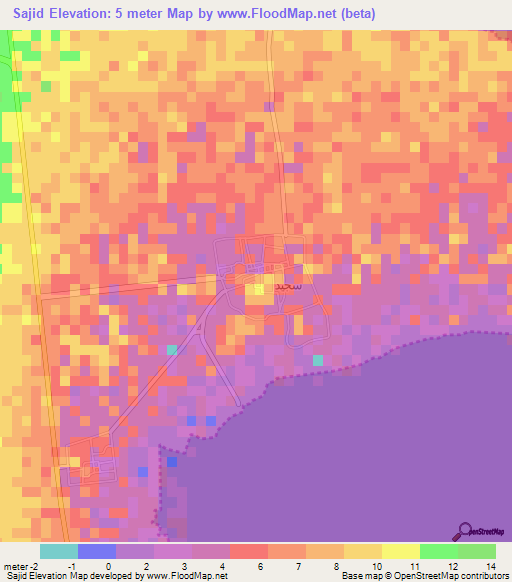 Sajid,Saudi Arabia Elevation Map