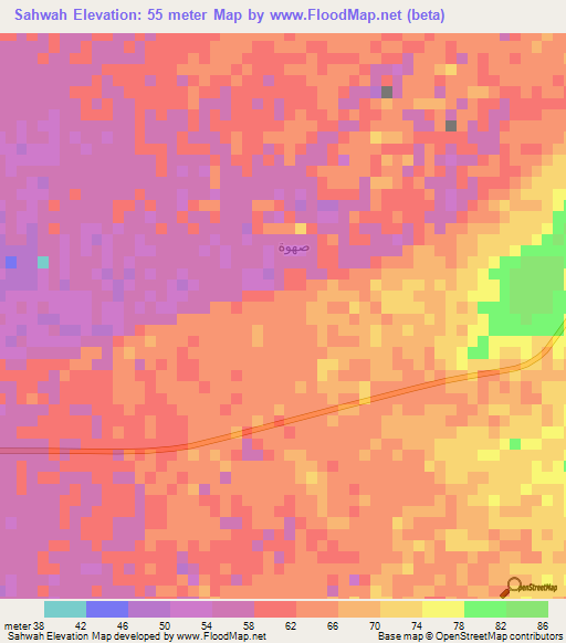 Sahwah,Saudi Arabia Elevation Map