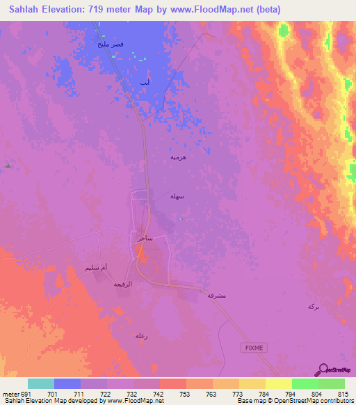 Sahlah,Saudi Arabia Elevation Map