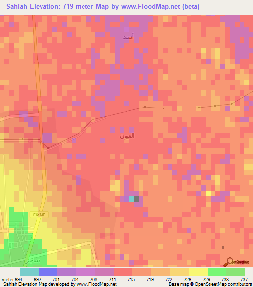 Sahlah,Saudi Arabia Elevation Map