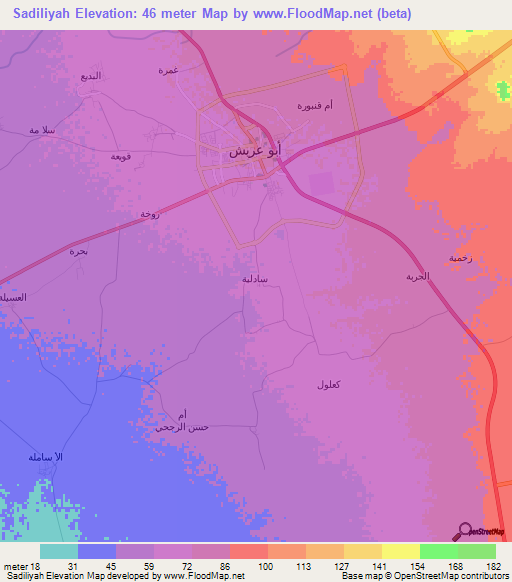 Sadiliyah,Saudi Arabia Elevation Map