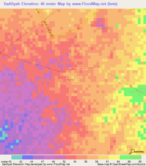 Sadiliyah,Saudi Arabia Elevation Map