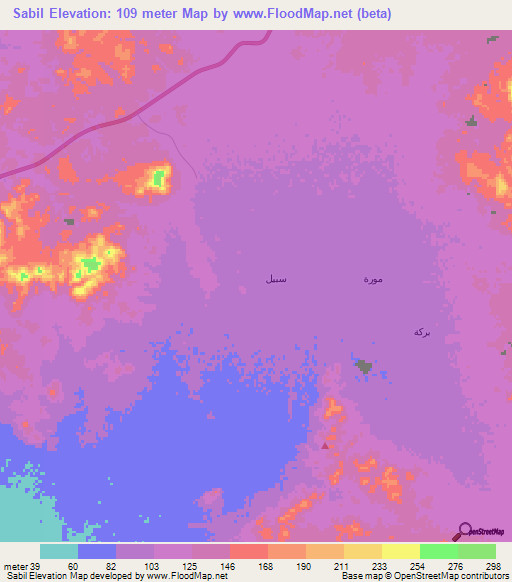 Sabil,Saudi Arabia Elevation Map