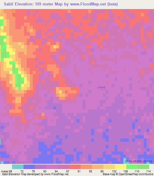 Sabil,Saudi Arabia Elevation Map