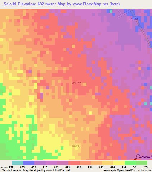 Sa`aibi,Saudi Arabia Elevation Map