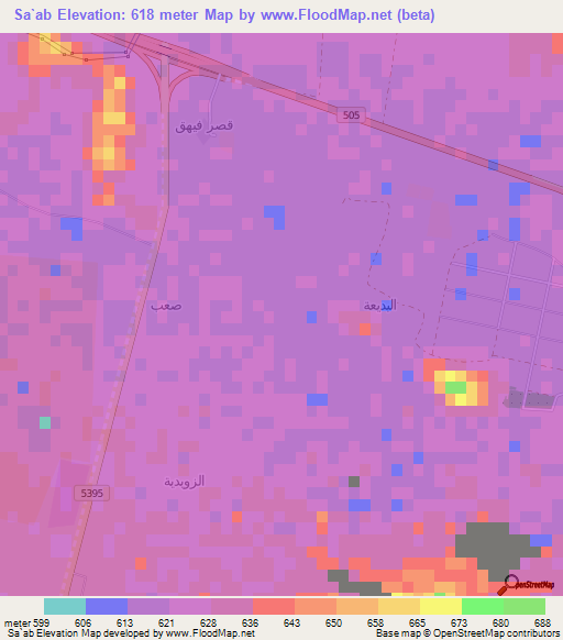 Sa`ab,Saudi Arabia Elevation Map