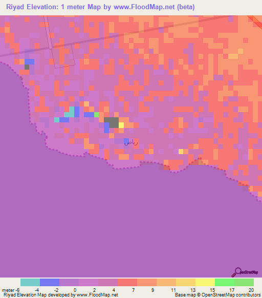 Riyad,Saudi Arabia Elevation Map