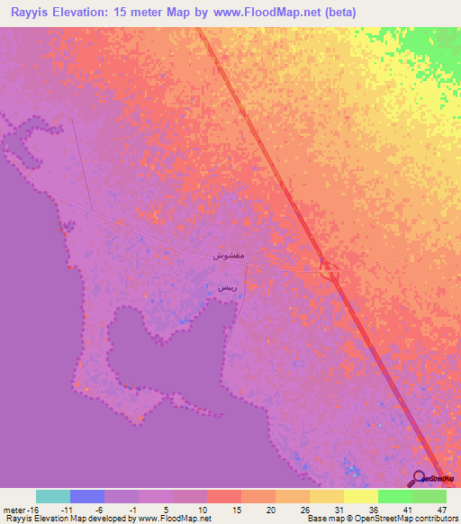 Rayyis,Saudi Arabia Elevation Map