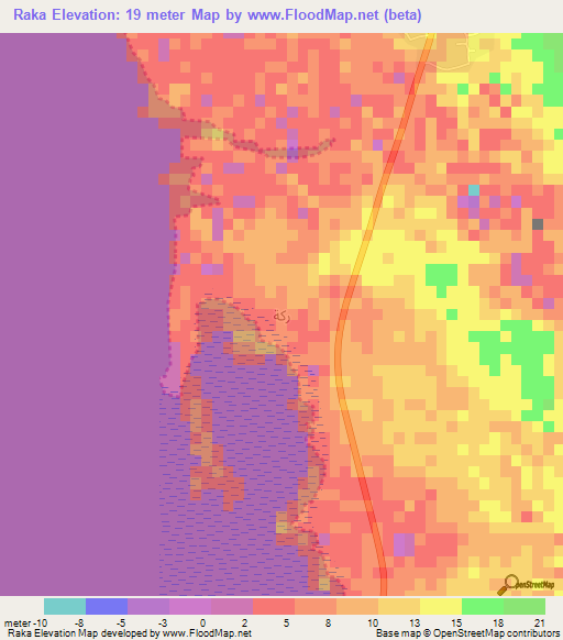 Raka,Saudi Arabia Elevation Map