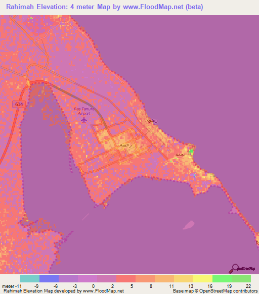 Rahimah,Saudi Arabia Elevation Map