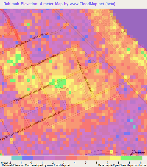 Rahimah,Saudi Arabia Elevation Map