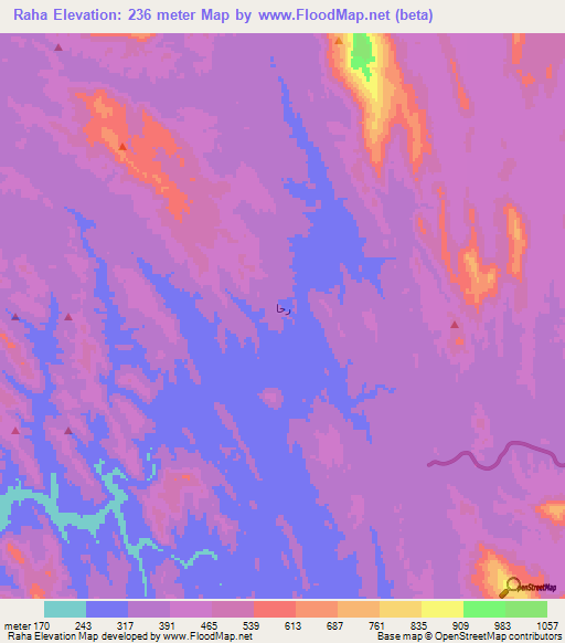 Raha,Saudi Arabia Elevation Map