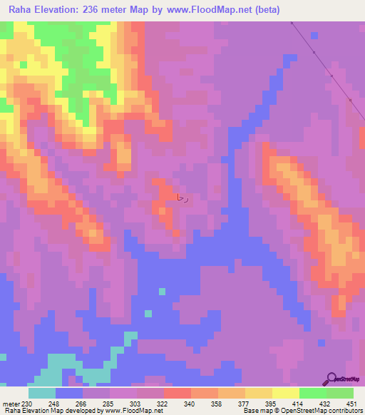 Raha,Saudi Arabia Elevation Map