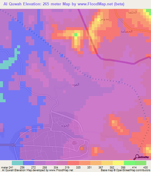 Al Quwah,Saudi Arabia Elevation Map