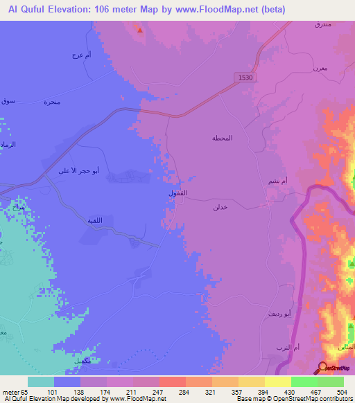 Al Quful,Saudi Arabia Elevation Map