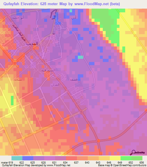 Qufayfah,Saudi Arabia Elevation Map