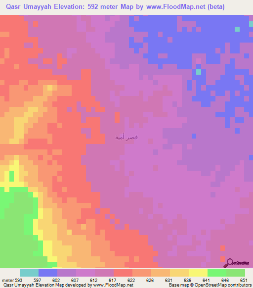 Qasr Umayyah,Saudi Arabia Elevation Map