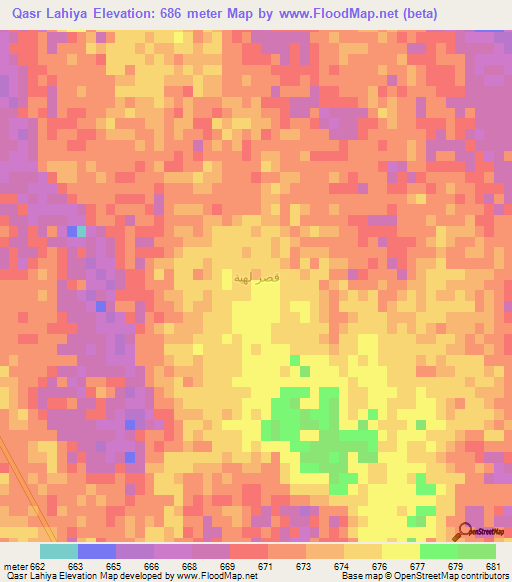 Qasr Lahiya,Saudi Arabia Elevation Map