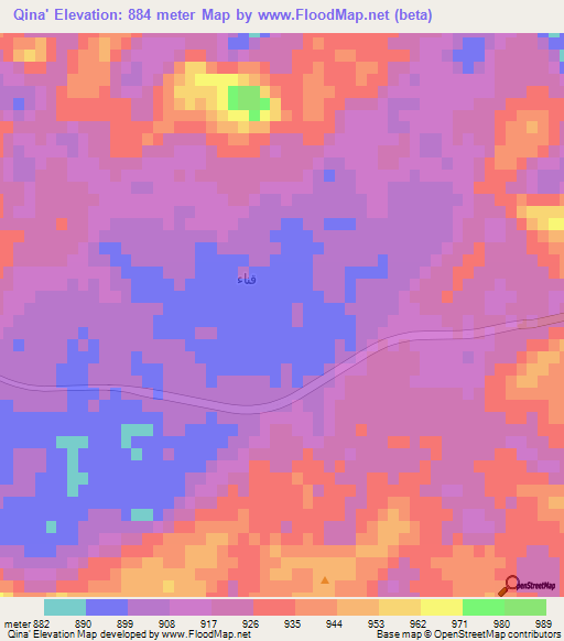 Qina',Saudi Arabia Elevation Map