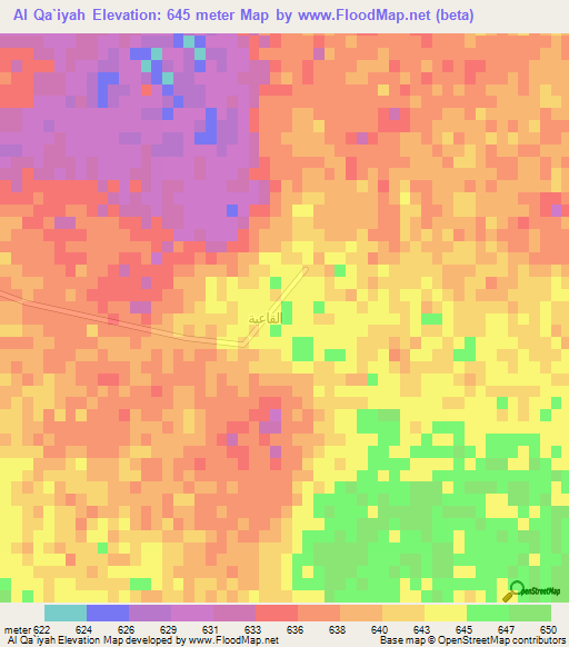 Al Qa`iyah,Saudi Arabia Elevation Map