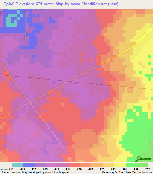 Qaba',Saudi Arabia Elevation Map