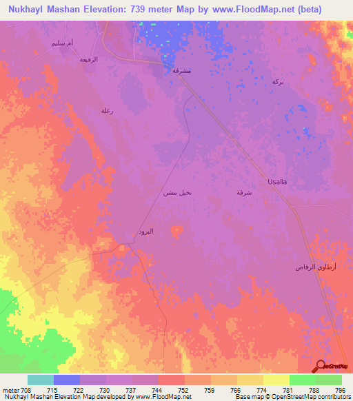 Nukhayl Mashan,Saudi Arabia Elevation Map