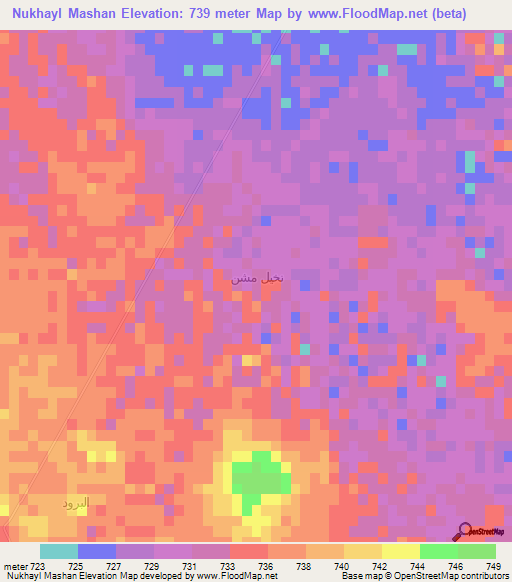 Nukhayl Mashan,Saudi Arabia Elevation Map