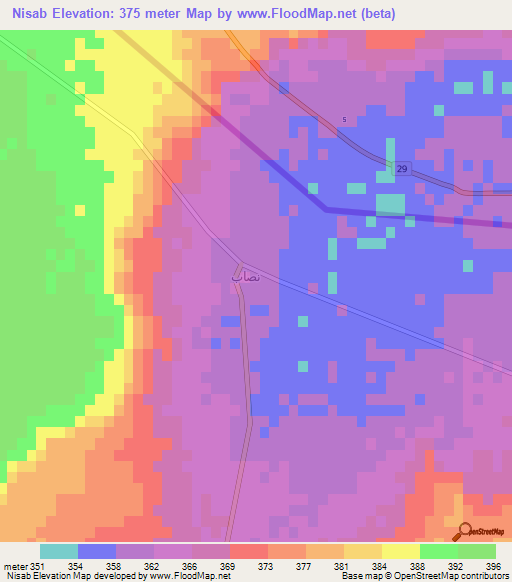 Nisab,Saudi Arabia Elevation Map