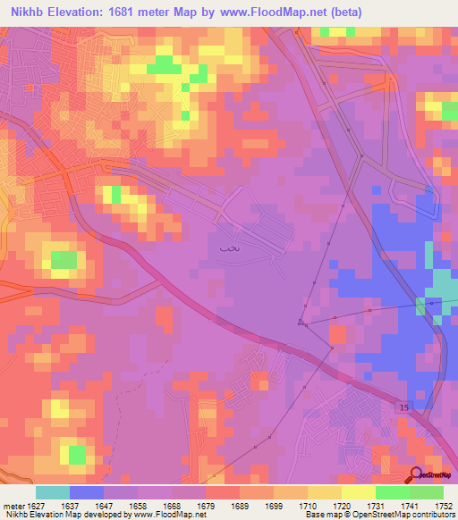 Nikhb,Saudi Arabia Elevation Map