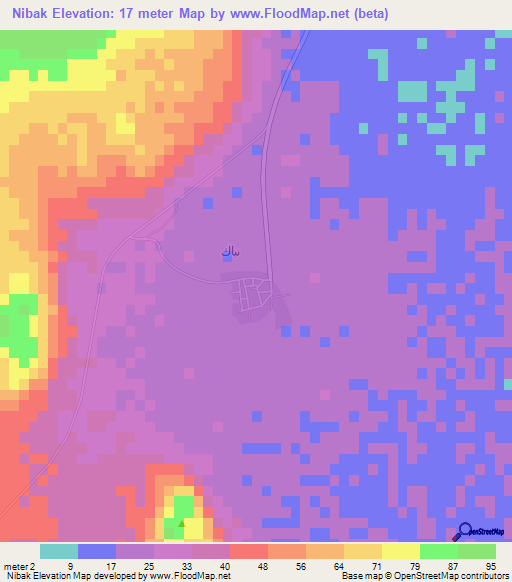 Nibak,Saudi Arabia Elevation Map