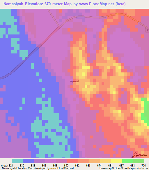 Namasiyah,Saudi Arabia Elevation Map