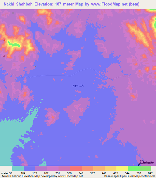 Nakhl Shahbah,Saudi Arabia Elevation Map