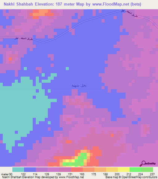 Nakhl Shahbah,Saudi Arabia Elevation Map