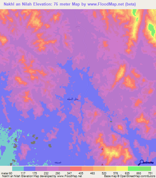 Nakhl an Nilah,Saudi Arabia Elevation Map