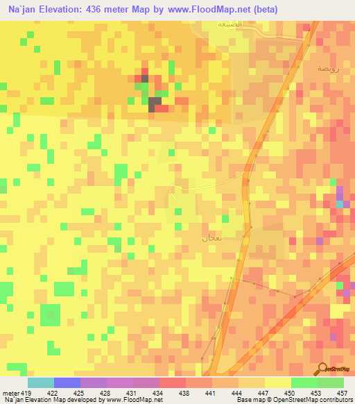 Na`jan,Saudi Arabia Elevation Map