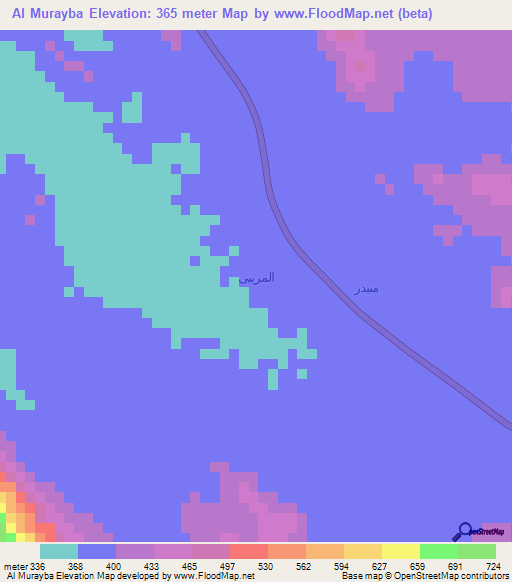 Al Murayba,Saudi Arabia Elevation Map