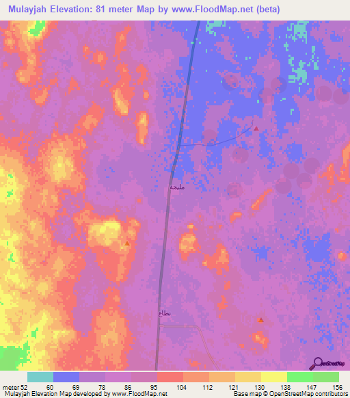 Mulayjah,Saudi Arabia Elevation Map