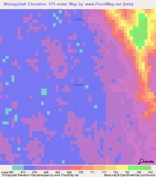 Muhayyidah,Saudi Arabia Elevation Map