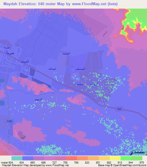 Maydah,Saudi Arabia Elevation Map