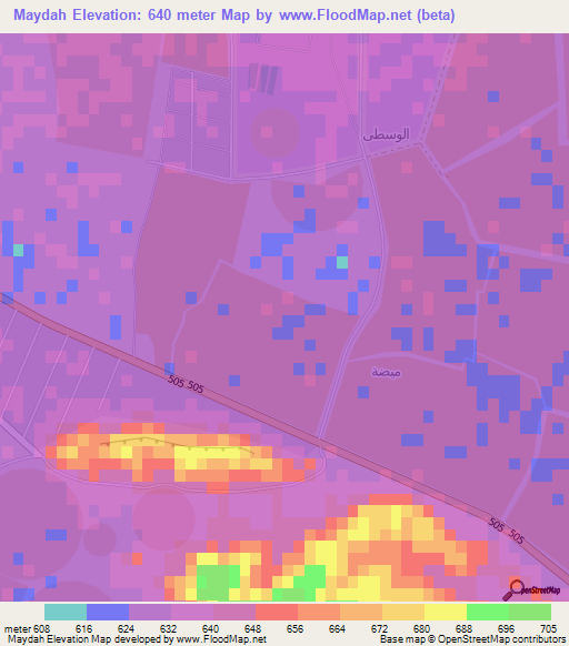 Maydah,Saudi Arabia Elevation Map