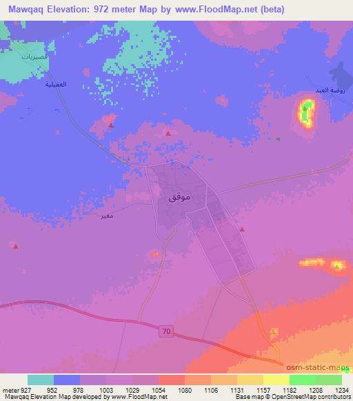 Mawqaq,Saudi Arabia Elevation Map