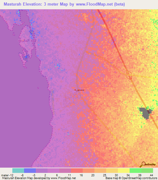 Masturah,Saudi Arabia Elevation Map