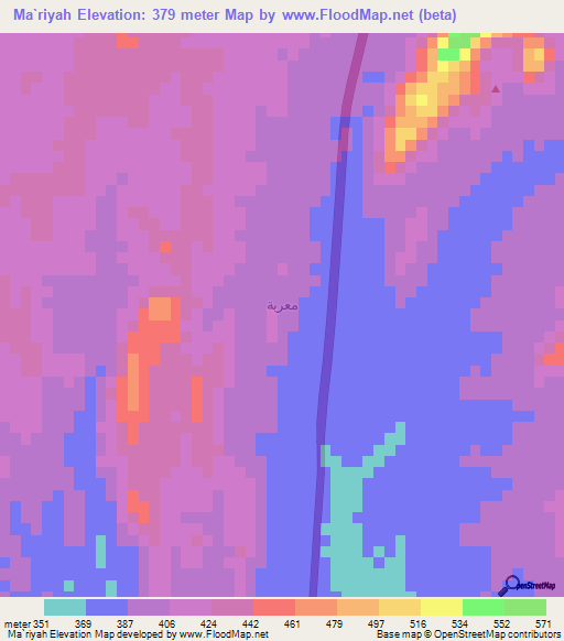 Ma`riyah,Saudi Arabia Elevation Map